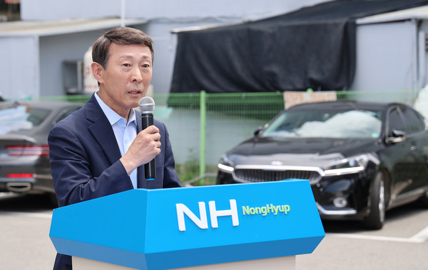 이창림 원당농협 조합장이 인사말을 전하고 있다. 