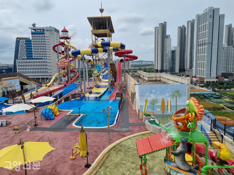 원마운트 워터파크 사진. 현재 원마운트의 복합테마파크는 정상운영중이지만 최근 회생절차 신청(법정관리), 전기료 미납 등의 소식을 들은 상가 입주자, 회원, 시민들은 충격과 불안한 심정을 감출 수 없었다.