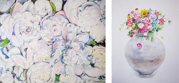 만화방 oil on canvas1621x30cm2021                                            만화방창 oil on canvas 162x130cm 2021