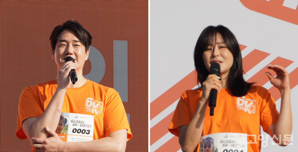 월드비전 홍보대사인 배우 유지태, 최강희씨는 이날 행사 참가자들의 뜨거운 호응을 받았다. 