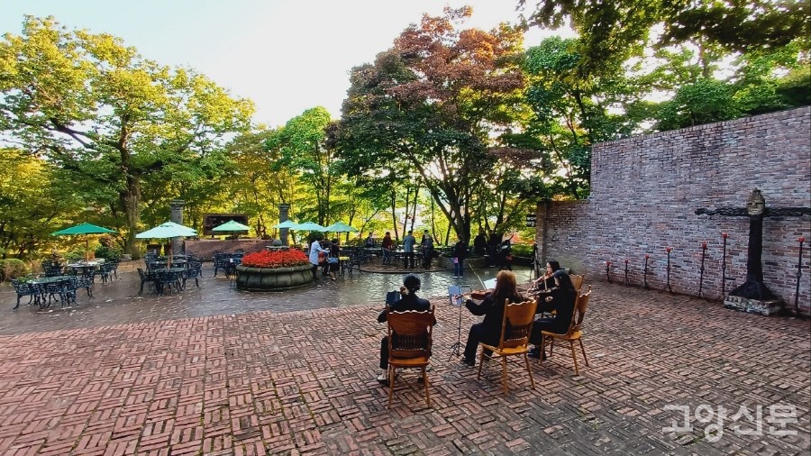 카페 '따꼬하우스'의 야외 공간. 