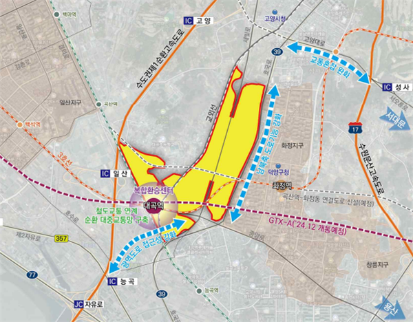 대곡역세권 개발에 따른 교통개선 방향(안).  [사진제공 = 고양시]