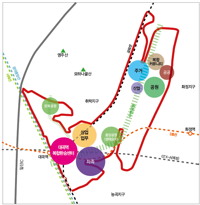 5일 발표된 대곡역세권 개발계획안