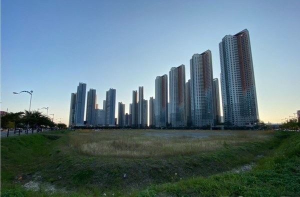 킨텍스역 환승주차장으로 활용될 C4부지. 주차면수는 84면인데 내년 2월까지 114면으로 확충할 계획 이다.