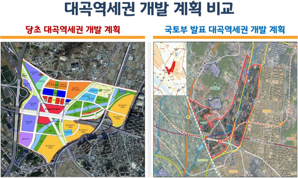 이동환 시장은 당초 대곡역세권 개발 계획에 대해 "확정된 사항이 아닌 검토(안)"이라며, 현재 개발 계획은 정부 정책 방향을 바탕으로 만들어졌다고 설명했다.