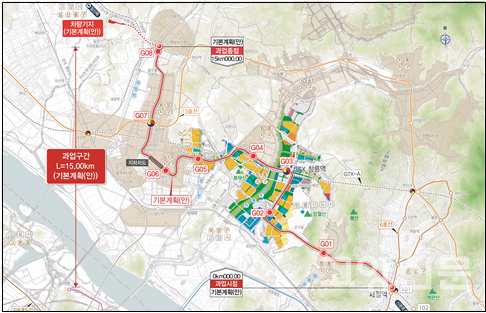 고양은평선 기본계획 확정 노선도