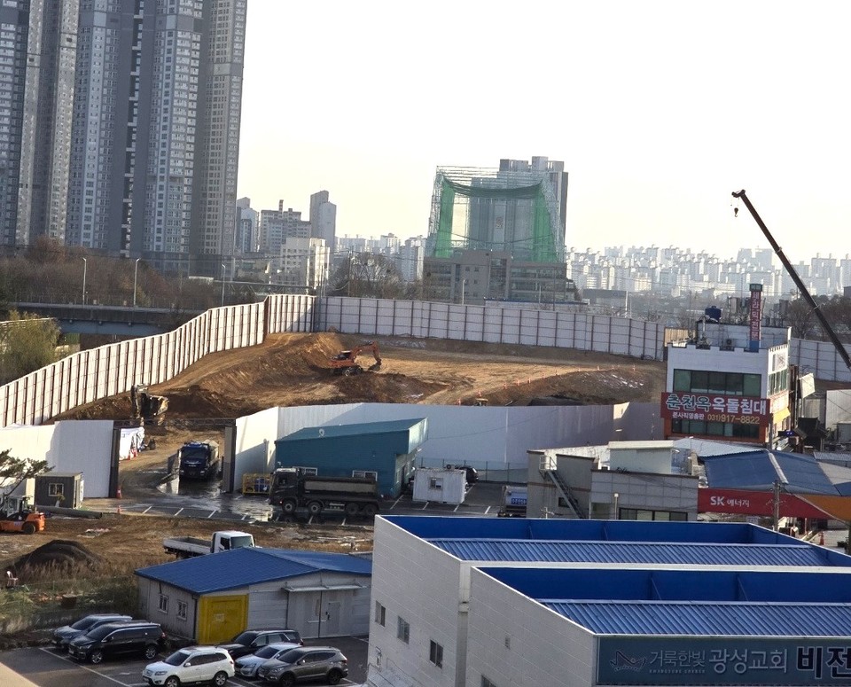 거룩한빛 광성교회에서 찍은 덕이 DC 전체 부지 사진. [사진제공=탄현동 주민]