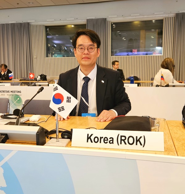 제45차 남극조약협의당사국회의 대표단 참여 당시 최영준 총무. [사진제공=최영준 총무]