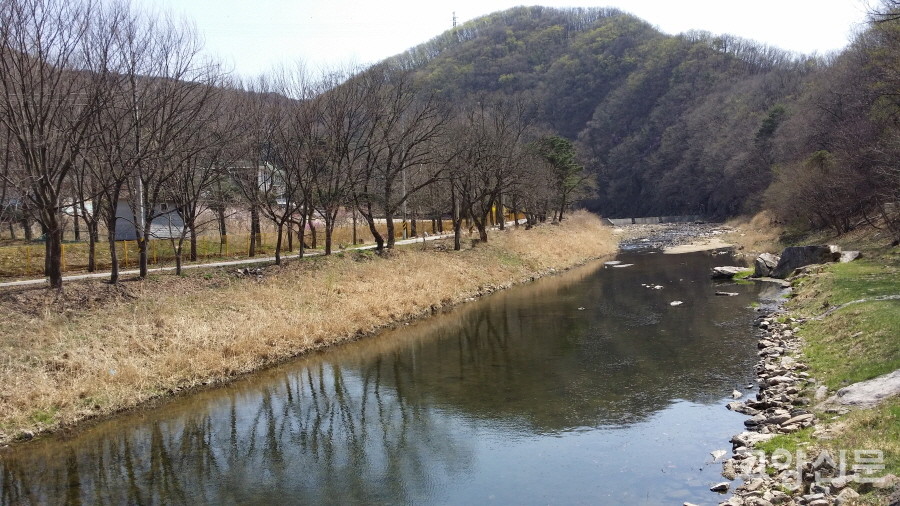 호젓한 산책을 즐기기에 좋은 일영역 인근 공릉천 하천길. 