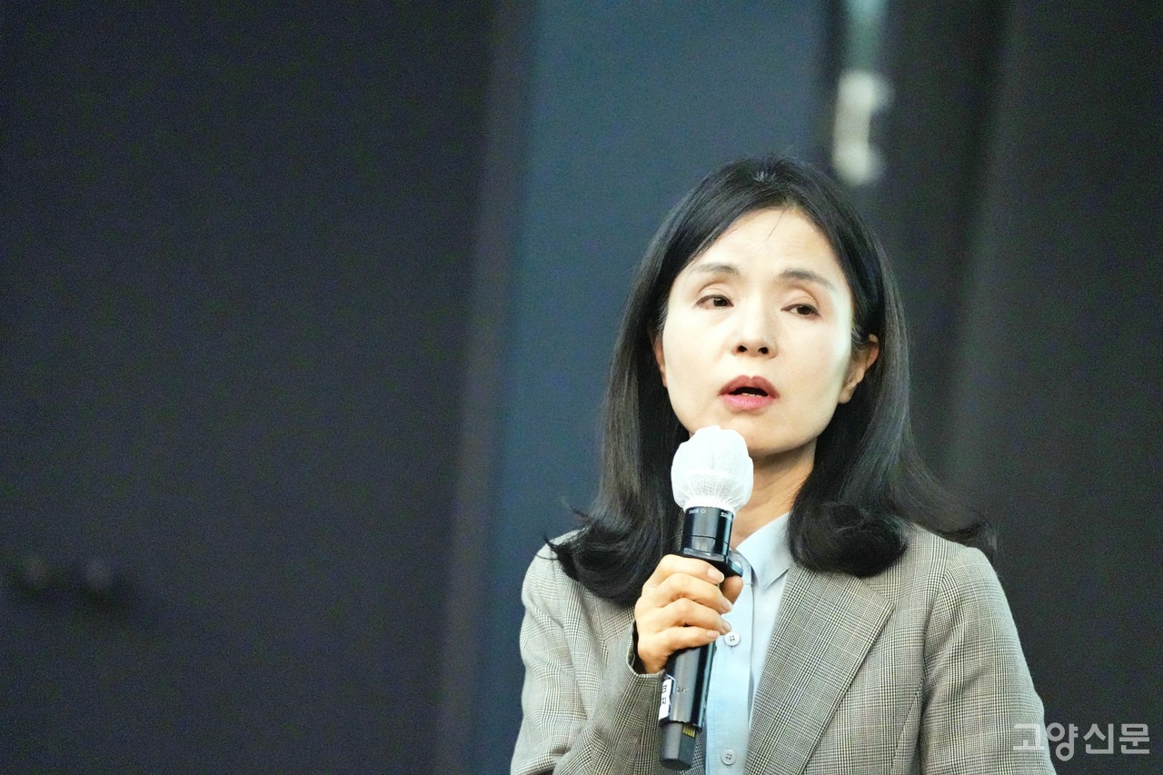 이영아 고양신문 발행인은 "고양지역사회에서 일하는 다양한 사람들을 연결하고 함께 하기 위한 역할을 할 것"이라고 말했다. [사진=박경만 전문기자]