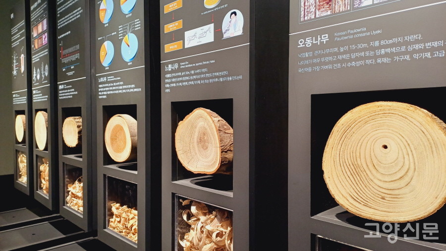 전통건축에 사용되는 다양한 목재들. 