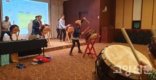 대한예총 문화센터 난타 강좌 모습.