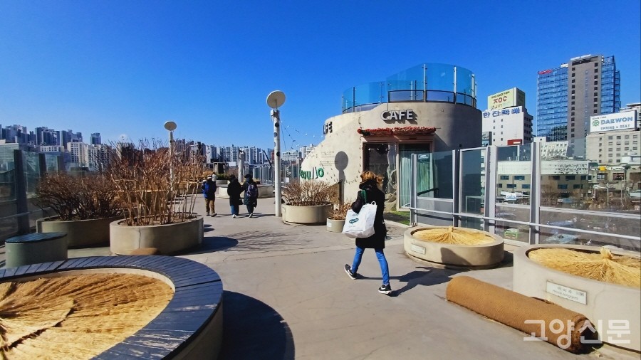 서울역 앞 고가차도를 보수해 조성한 '서울로7017' 보행산책로. 