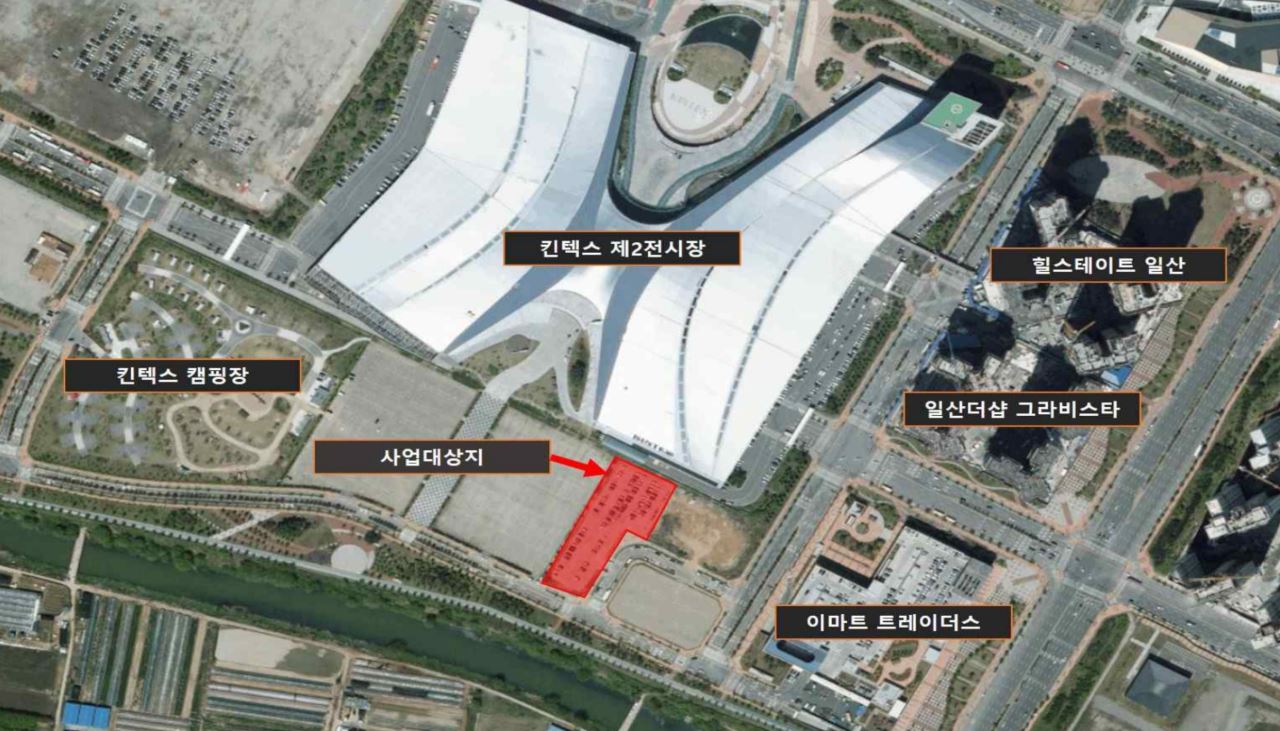 일산서구 대화동 2705번지에 계획된 IP융복합 콘텐츠 클러스터 위치.