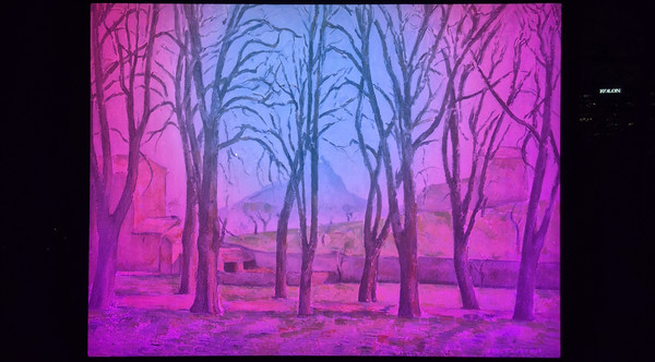  덩굴터널 내 디지털 아트 갤러리에 전시된 명화