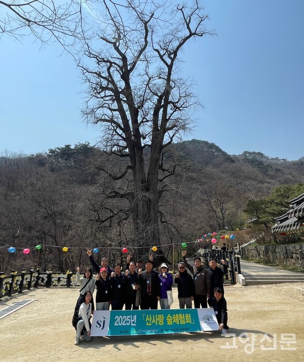 천연기념물 제30호 양평 용문사 은행나무(수령 1019년) 앞에서 참가자들이 기념촬영을 했다.