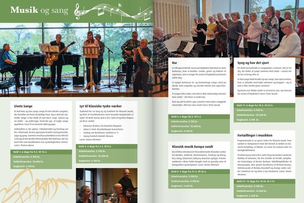 덴마크 시민학교 2025년 시니어프로그램 소개자료. 음악프로그램 사례. [이철규 북유럽 특파원]