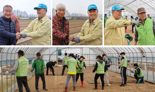 장순복 조합장은 조합원들과 만나 올해 풍년과 안전한 농사를 기원했다.