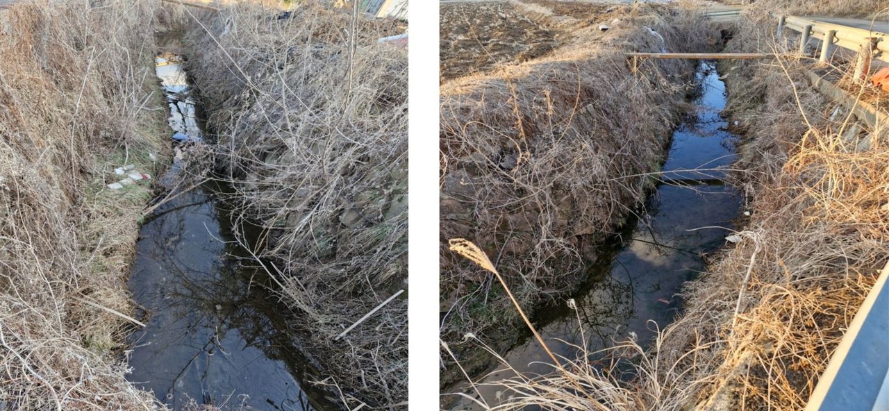 하수 비처리구역인 덕양구 능곡동 13~17통 일원에 흐르는 도랑은 악취와 오염수가 발생해 인근 주민에게 피해를 주고 있다. [사진제공 = 김미경 시의원]