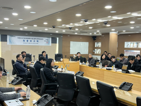 2024년  12월 고양시 지반침하 조사 및 관리대책 수립 용역 토론회 모습.
