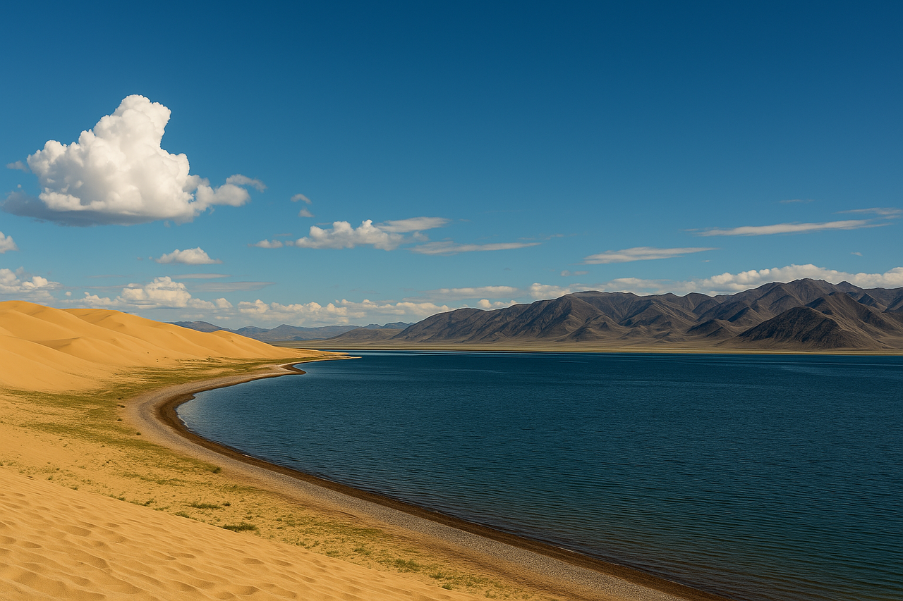 몽골 자브항 아이막에 위치한 하르노르, ‘강그노르’는 이 호수에서 이름을 따왔다. (사진=AI 이미지)