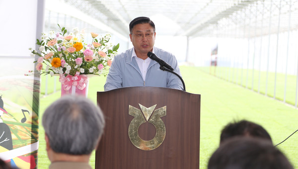 우상훈 조합장이 인사말을 전하고 있다.