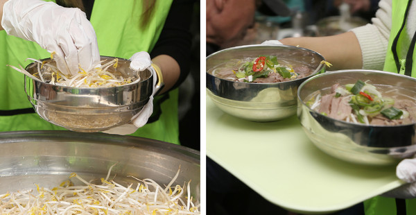 신선한 식재료로 만든 국수.