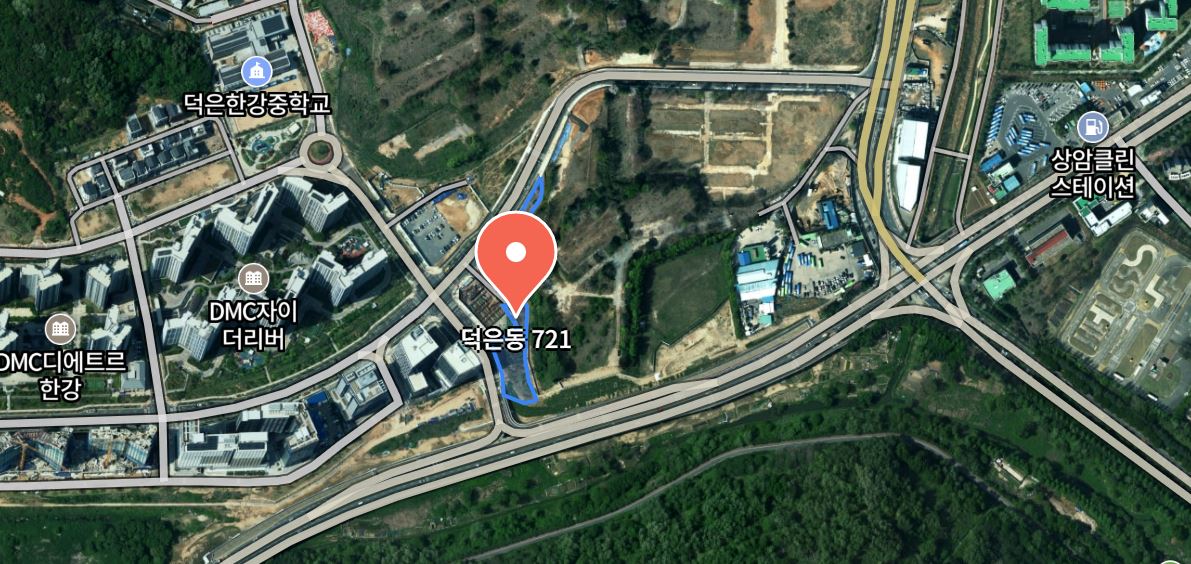 지상 4층·지하 2층 규모로 계획된 덕은역의 위치는 덕은동 721번지다.