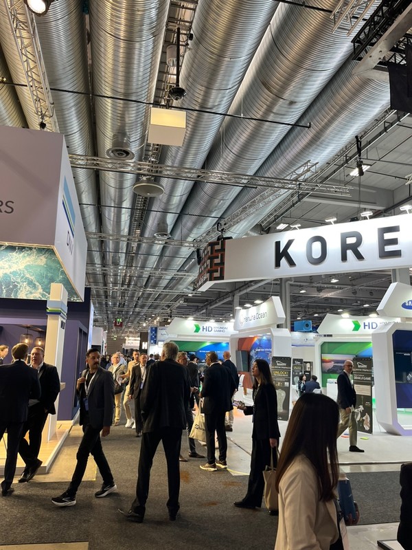 국제 선박조선박람회 한국 전시부스 앞 풍경 [이철규 북유럽특파원]