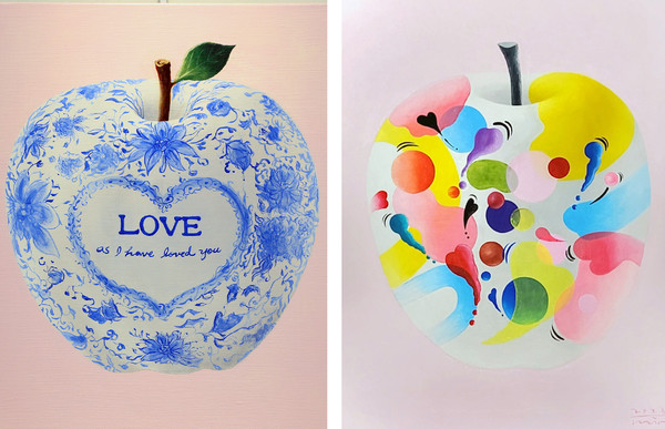 사과를 통해 그는 자신만의 상상과 시각을 작품에 표현했다.