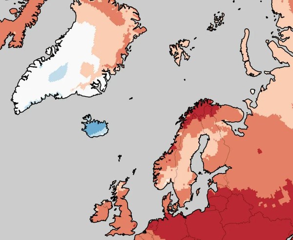 북유럽 온난화 (노르웨이 공영방송 NRK자료 화면 캡쳐) [사진=이철규 북유럽특파원]