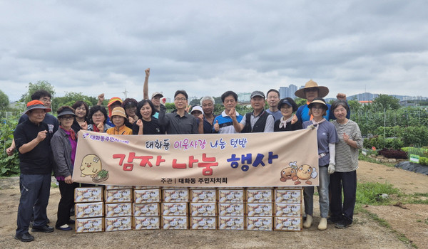 대화동 주민자치회의  ‘이웃사랑 나눔 텃밭’ 감자 수확나눔.