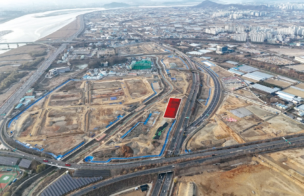 빨간색으로 표시된 부분이 대토용지 