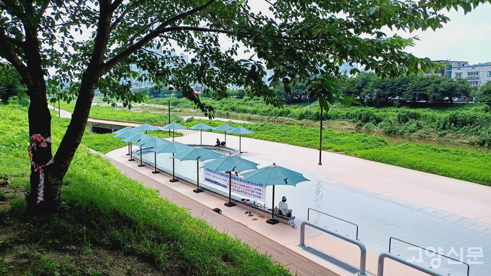 창릉천 세솔다리 아래쪽 둔치에 개장한 '창릉천 발물놀이터'