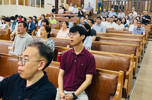 일산은혜교회 연합예배 모습.