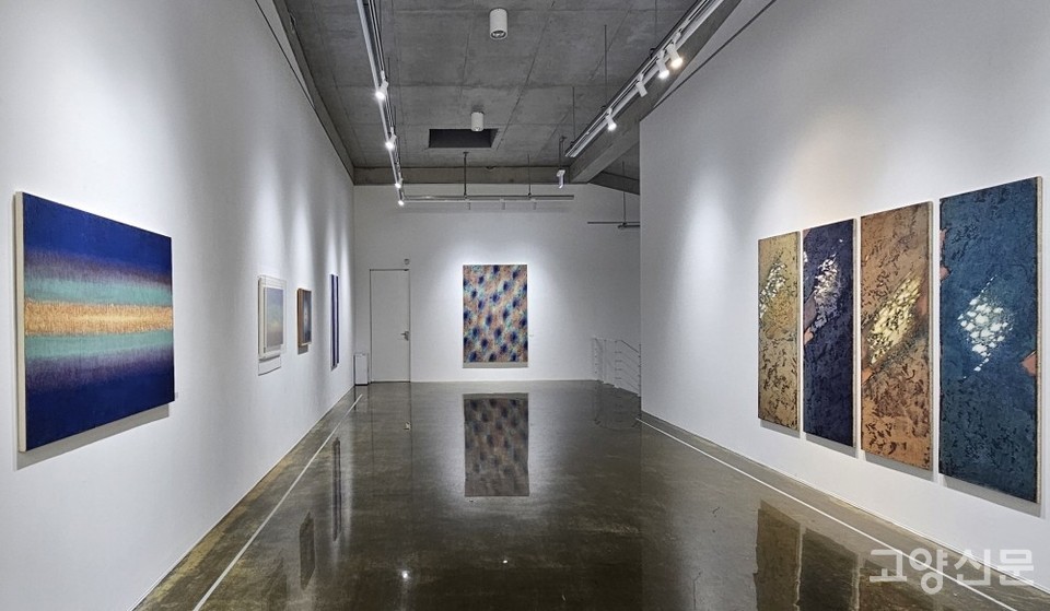 방혜자 작가의 작품들이 전시된 모습.