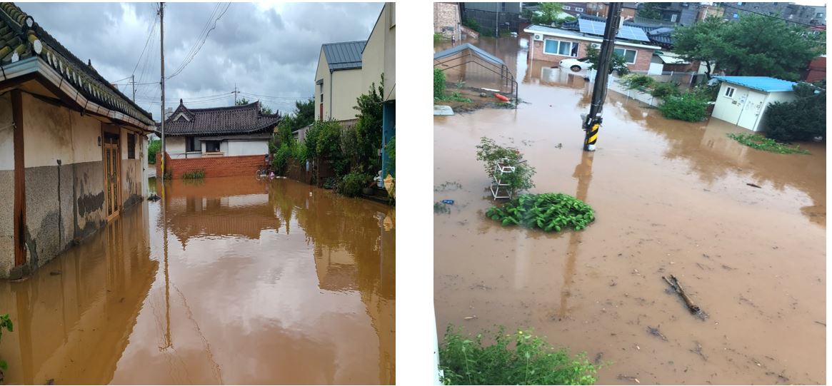 지난달 13일 폭우 당시 대곡역 취락지구 침수 피해 현황 모습. [사진제공 = 김미경 시의원