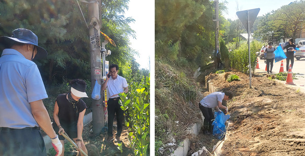 나무심기는 물론, 주변도 깨끗하게 청소하며 더욱 쾌적한 환경을 만들었다. 