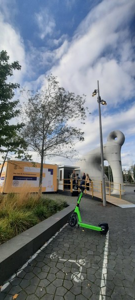 노르웨이 수도 오슬로 중앙역 인근에 설치된 부재자 투표소 풍경. [이철규 북유럽특파원]