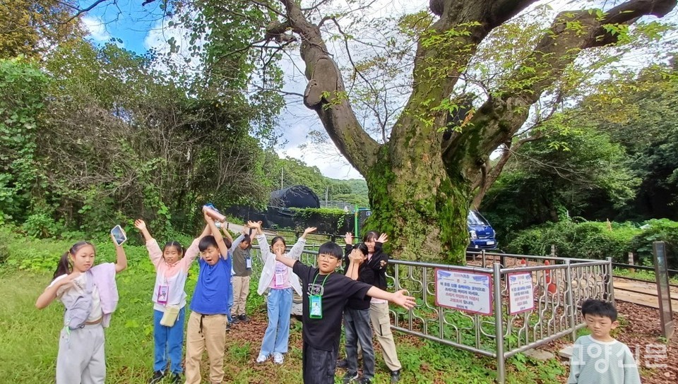 오금천 상류 삼막골 느티나무 앞에서. 
