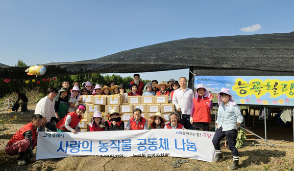  능곡동 주민자치회가 공동체 나눔 텃밭에서 ‘사랑의 고구마 수확’을 하고 가을의 결실을 이웃과 나눴다. 