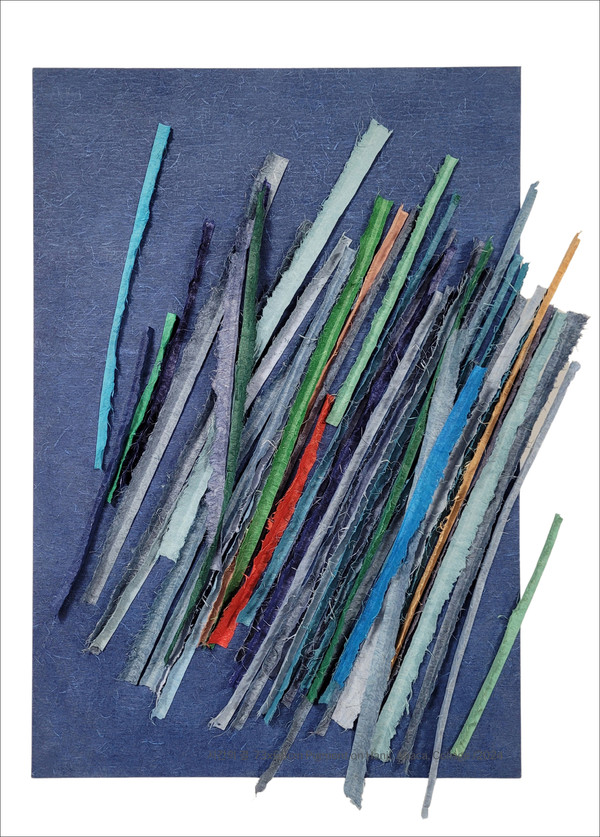 시간의 결, 68×87cm, 한지,삼실,안료,콜라주, 2024 (메인작품)
