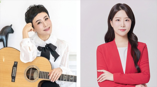 페스티벌의 게스트 오후 가수(왼쪽)와 사회를 본 문혜영 아나운서. (오른쪽) 