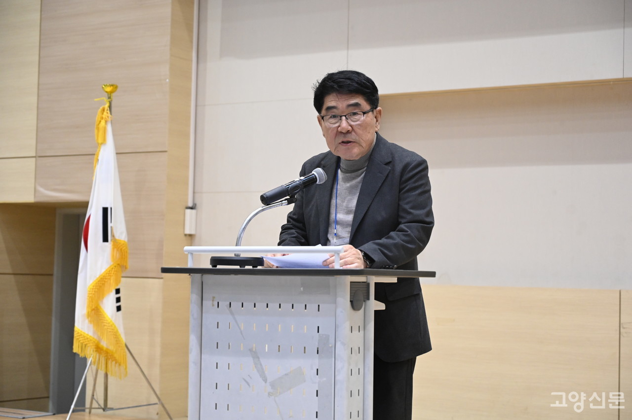 오원집 바지연 회장이 기념사를 하고 있다. [사진제공=바른지역언론연대]