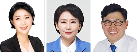 (왼쪽부터) 국민의힘 손동숙, 더불어민주당 김해련, 문재호 시의원.