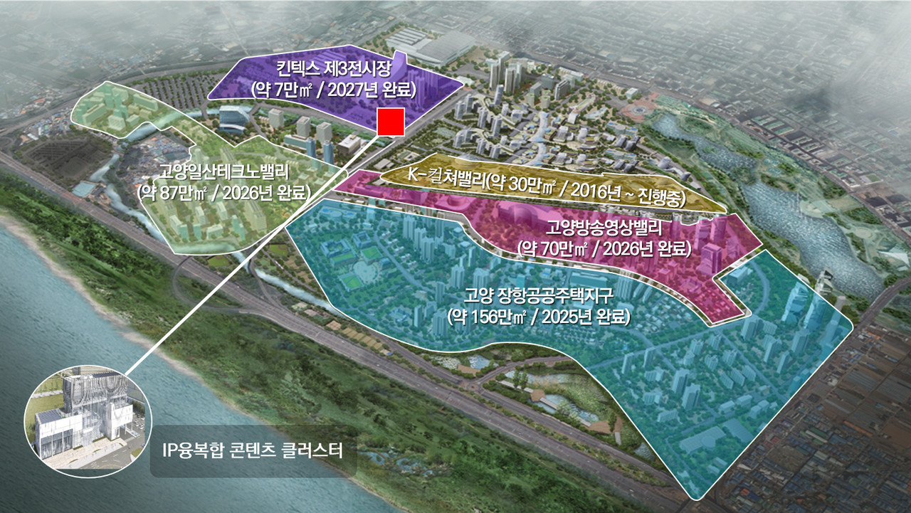 일산서구 대화동 2705번지에 들어설 ‘IP융복합 콘텐츠 클러스터’ 위치도.