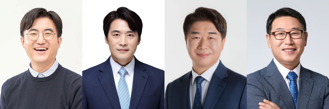 (왼쪽부터)김성회, 한준호, 이기헌, 김영환 국회의원(이상 더불어민주당)