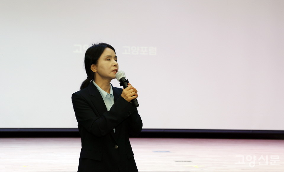 고양신문과 함께 했던 시간을 회고한 이영아 고양신문 전 발행인. 한진수 기자 