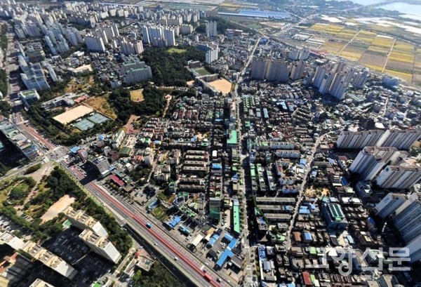 능곡3구역 재개발사업장 일대 전경. 네이버항공뷰.