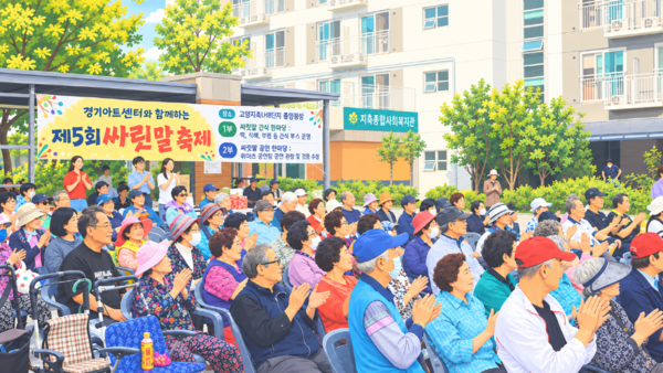 고양지축LH8단지 중앙광장에서 열린 제5회 싸릿말 축제 전경. 주민 200여 명이 함께 했다. 고양시 제공
